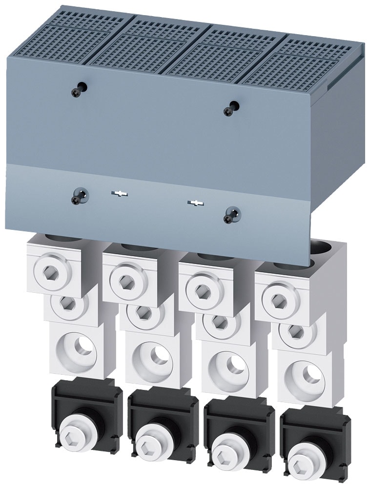 SIEMENS - SIE3VA94040JJ23 Morsetto di collegamento per conduttore tondo, 2 cavi, 4 pezzi, accessorio per: 3VA1 400/630 3VA2 400/630