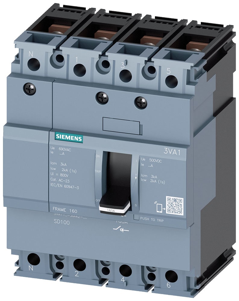 SIEMENS - SIE3VA11631AA420AA0 SEZ. AUT. 3VA 63A 4P L/T