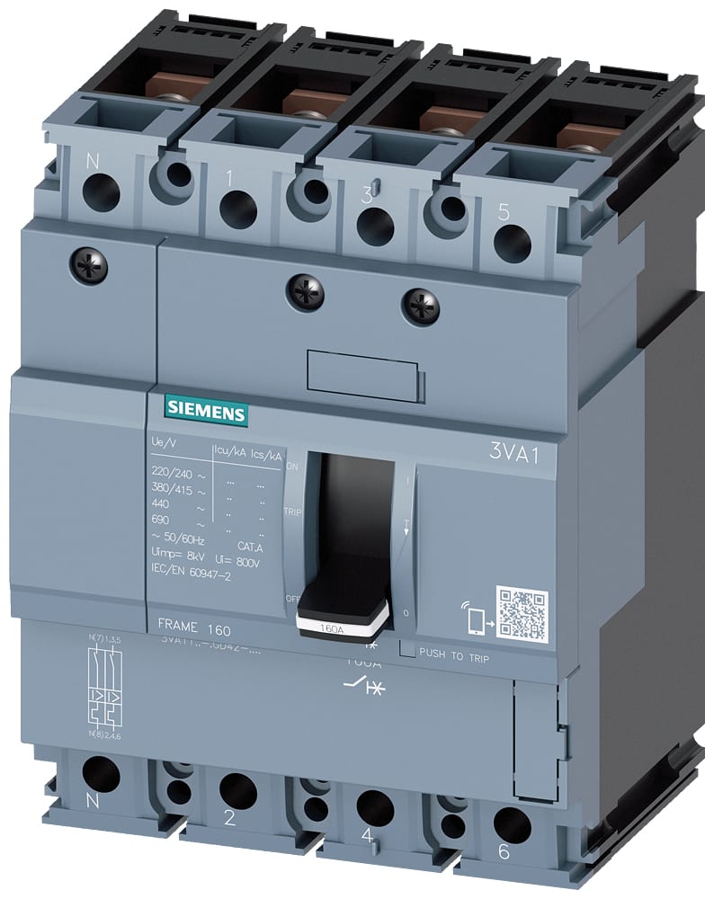 SIEMENS - SIE3VA11505GD420AA0 INT.AUT.3VA 50A 4P N100 55KA TM FTFM L/T