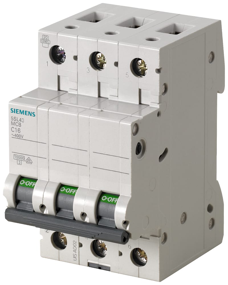 SIEMENS - SIE5SL43168 Interruttore magnetotermico 400 V 10 kA, a 3 poli, D, 16 A