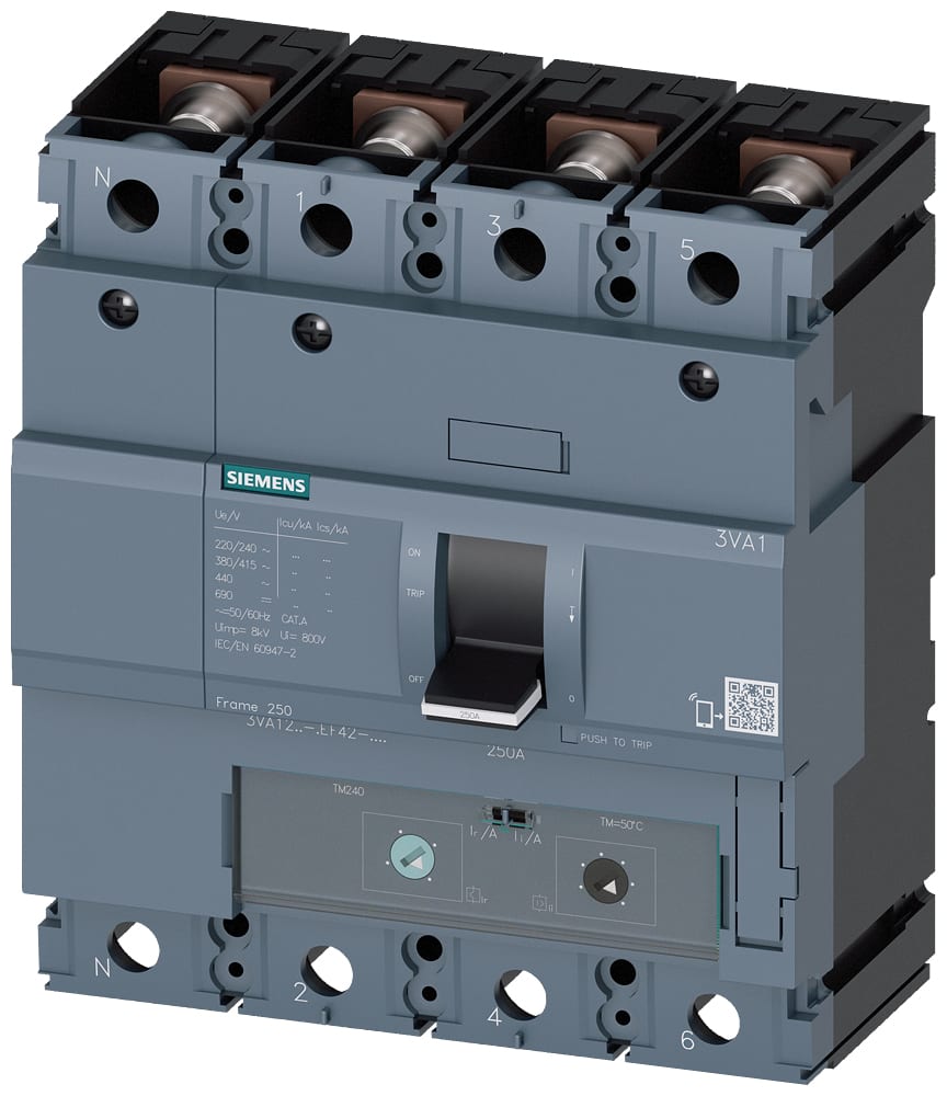 SIEMENS - SIE3VA12256EF420AA0 INT.AUT.3VA 250A 4P 70KA TM ATAM L/T