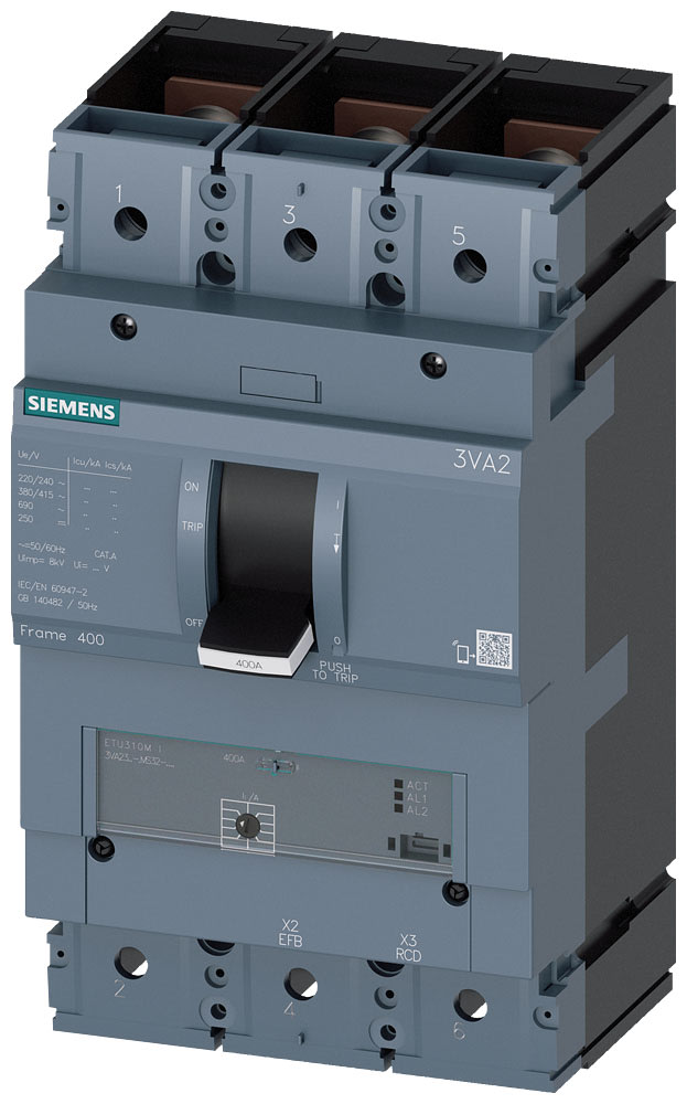 SIEMENS - SIE3VA23257MS320AA0 INT.AUT.3VA 250A 3P 110KA ETU3 AM L/T