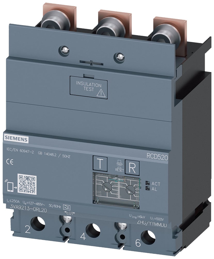 SIEMENS - SIE3VA92130RL20 Dispositivo differenziale RCD520 Basic RCD tipo A montato in basso