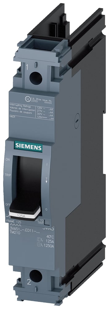 SIEMENS - SIE3VA51804ED110AA0 MCCB UL BG125 80A 1P 25KA TM FTFM