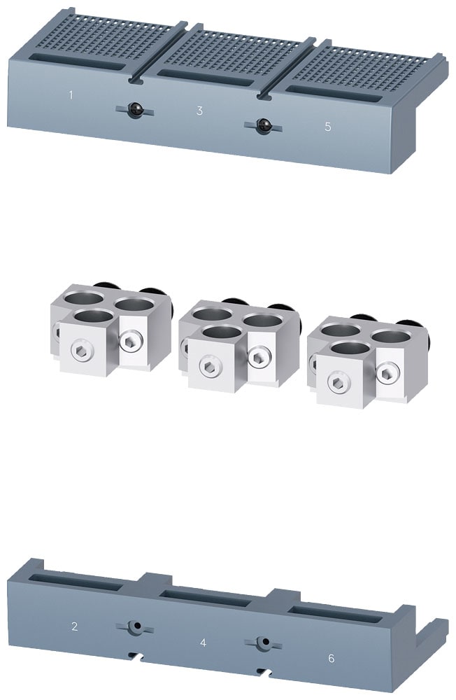 SIEMENS - SIE3VA95030JB32 Morsetto di collegamento per conduttore tondo 3 cavi 3 pezzi, accessori per: 3VA15/25 1000