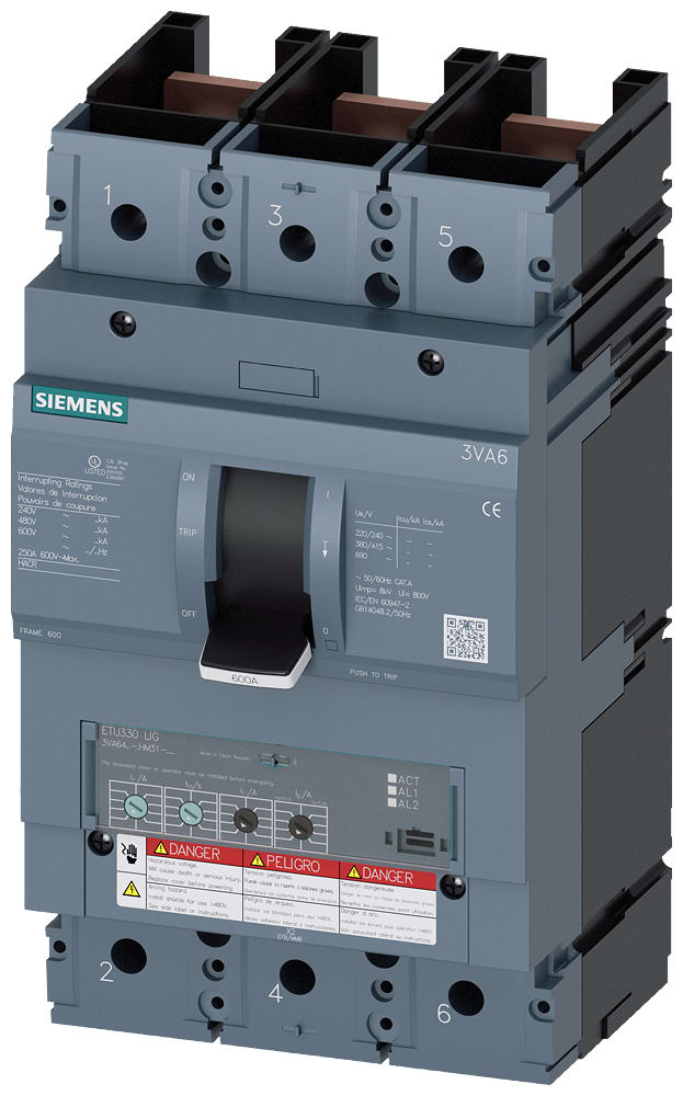 SIEMENS - SIE3VA64605HM310AA0 MCCB UL BG600 600A 3P 35KA ETU3 LIG