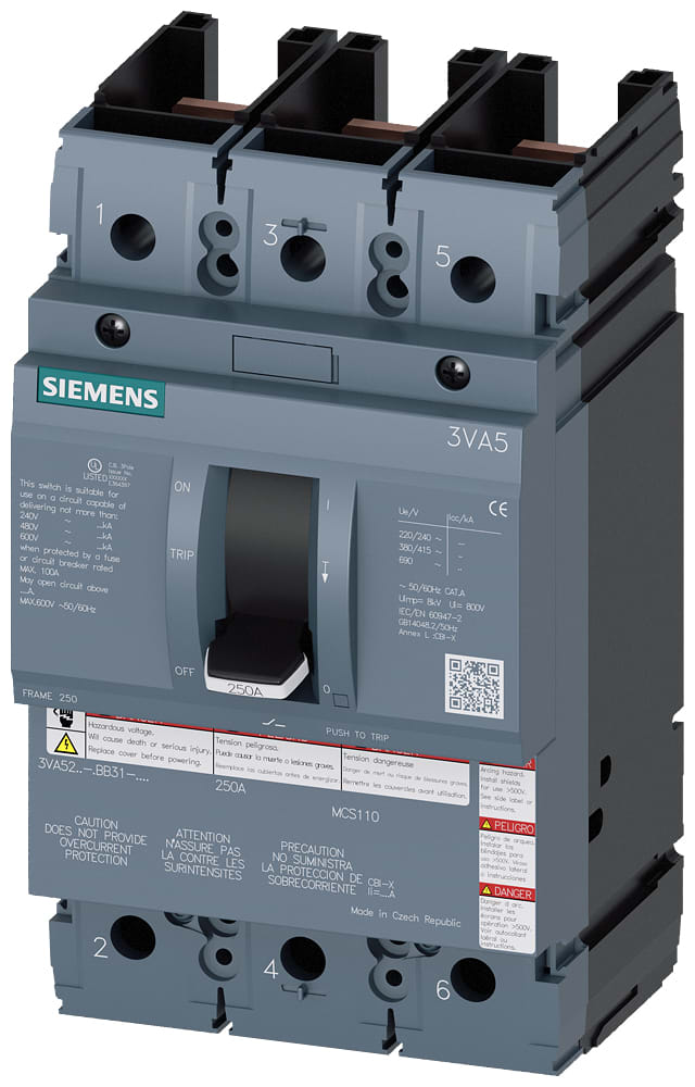 SIEMENS - SIE3VA52150BB310AA0 MCS UL BG250 150A 3P 65KA
