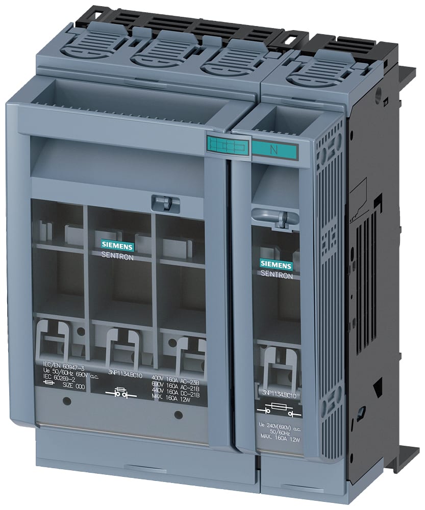 SIEMENS - SIE3NP11341BC10 SEZ.FUS.NH00 4P 160A 60MM 32/70MM AL.SB