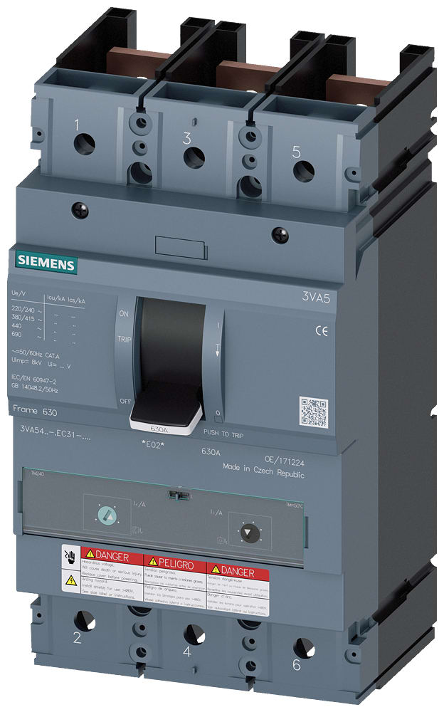 SIEMENS - SIE3VA54456EC310AA0 MCCB UL FS600 450A 3P 65KA TM FTAM