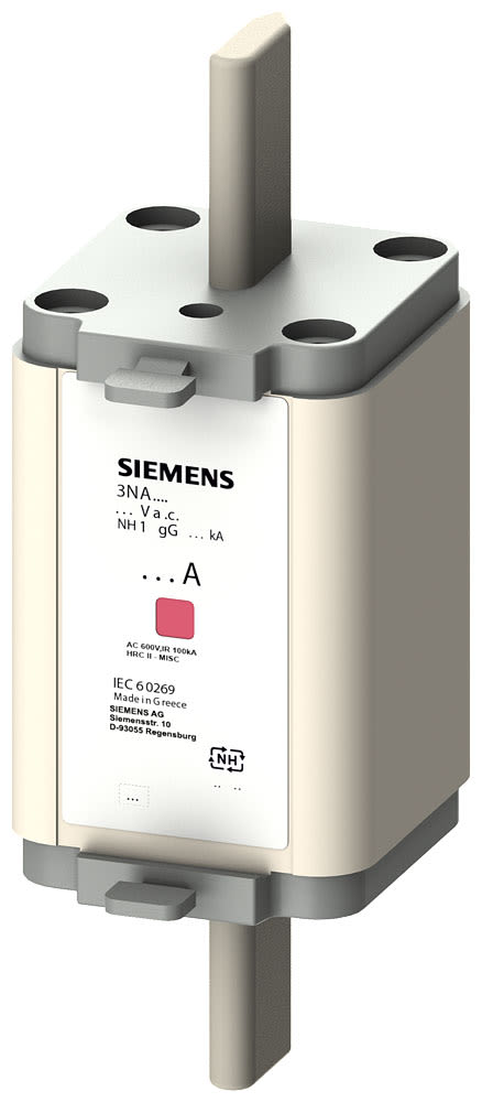SIEMENS - SIE3NA6142 Cartuccia fusibile NH, NH1, In: 224 A, gG, Un AC: 500 V, Un DC: 440 V