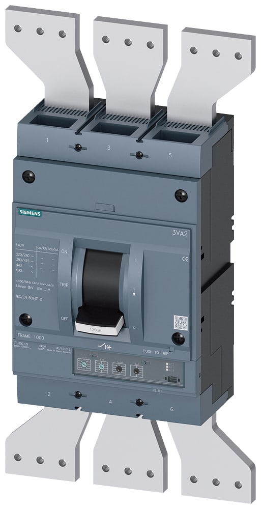 SIEMENS - SIE3VA26126HN320AA0 INT.AUT.3VA 1250A 3P 85KA ETU3 LSI L/T
