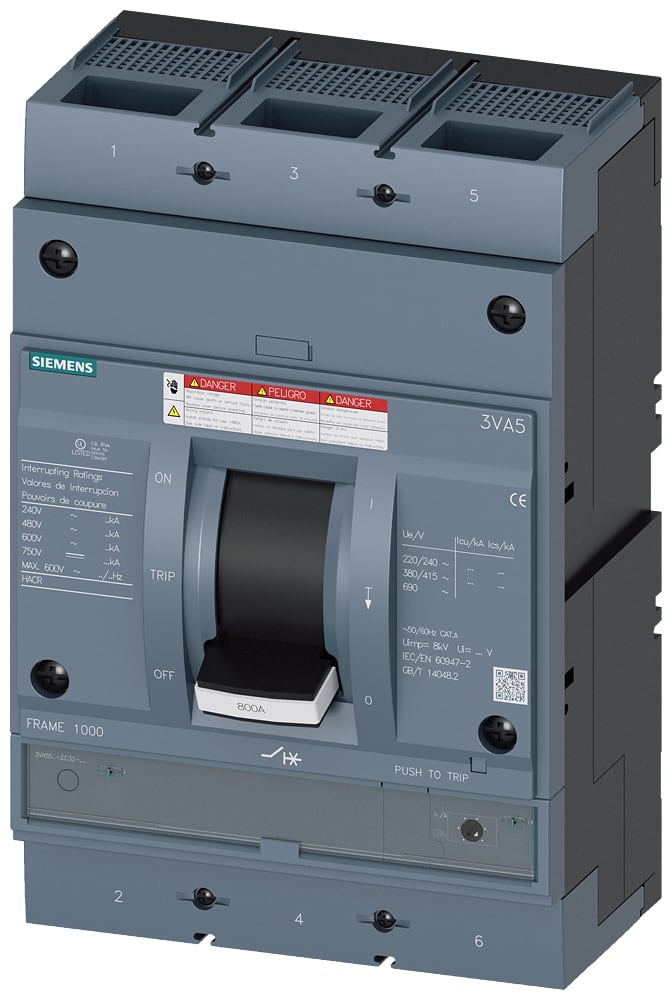 SIEMENS - SIE3VA55706EC320AA0 MCCB UL FS800 700A 3P 65KA TM FTAM
