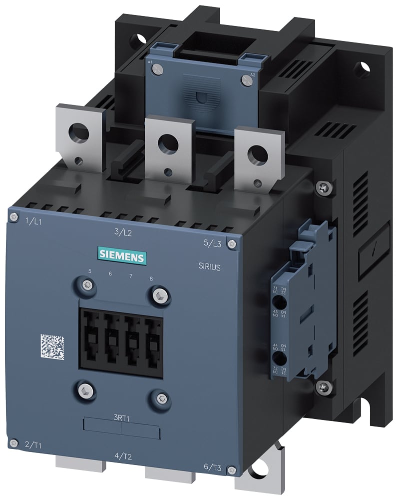 SIEMENS - SIE3RT10646AP36 Contattore, AC-3e, 225 A/110 kW/400 V, a 3 poli, AC/DC 220 ... 240 V, 2NO+2NC, sbarra di collegamento/morsetti a vite