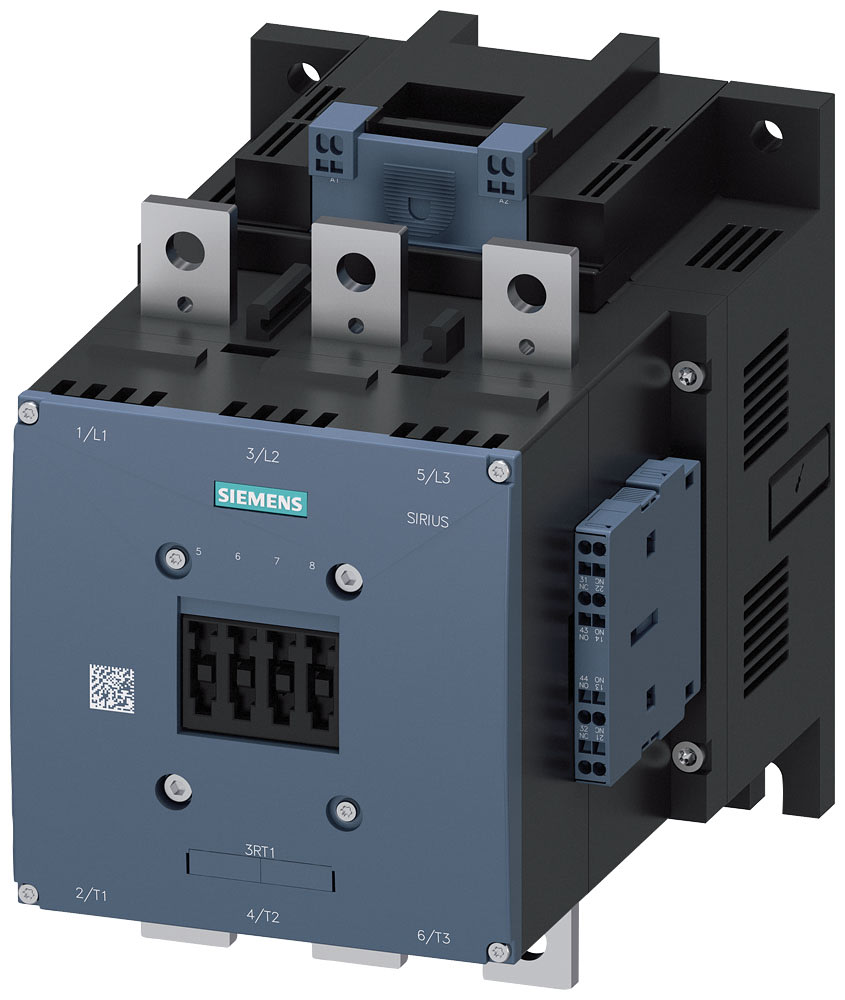 SIEMENS - SIE3RT10752AB36 Contattore, AC-3e, 400 A/200 kW/400 V, a 3 poli, AC/DC 23 ... 26 V, 2NO+2NC, sbarra di collegamento/morsetti a molla