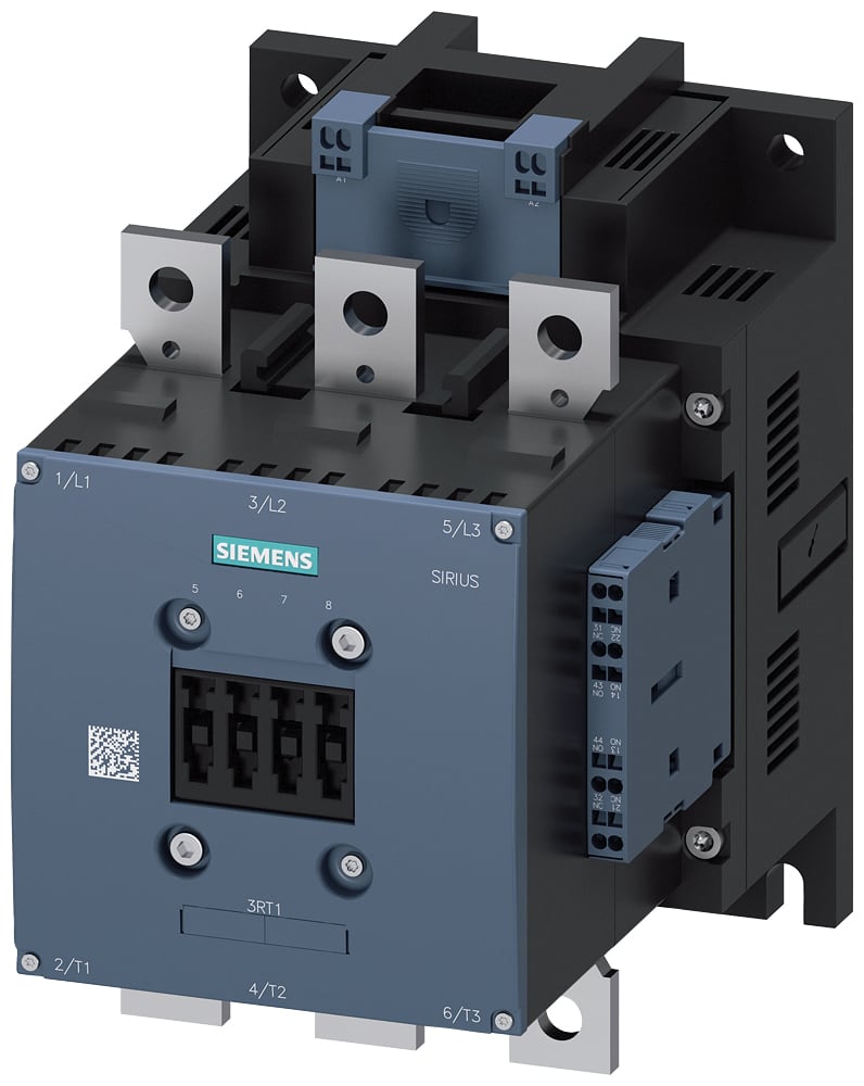 SIEMENS - SIE3RT10662AB36 Contattore, AC-3e, 300 A/160 kW/400 V, a 3 poli, AC/DC 23 ... 26 V, 2NO+2NC, sbarra di collegamento/morsetti a molla