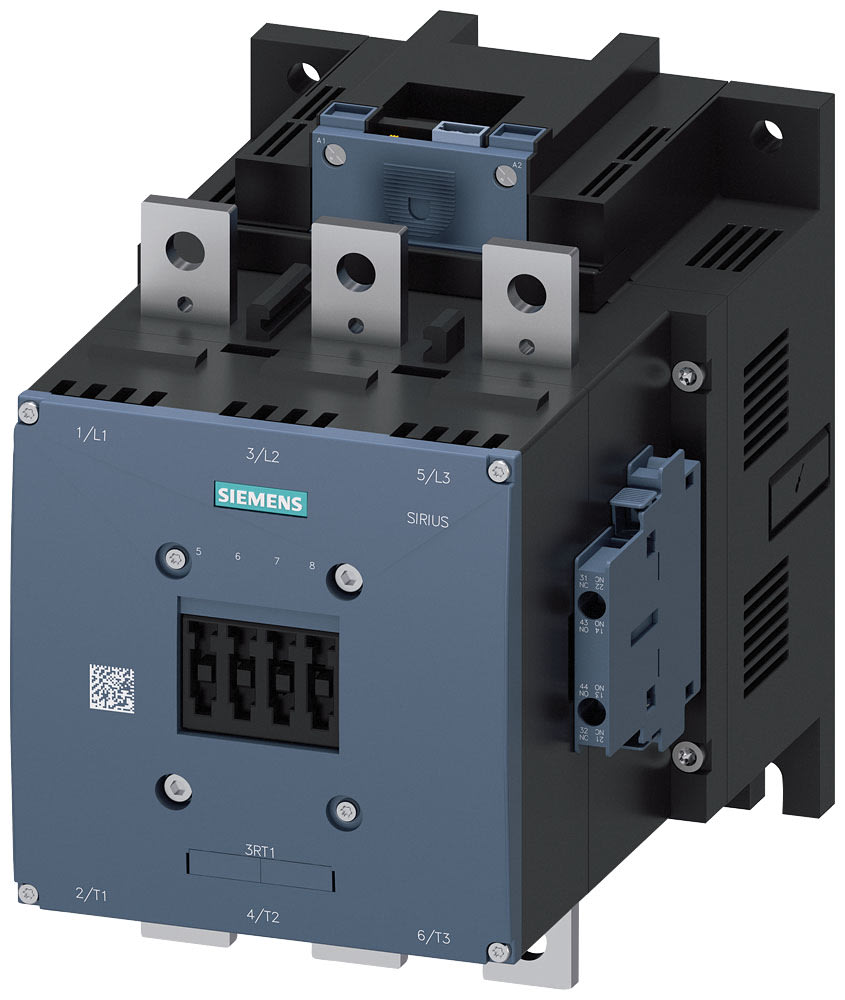 SIEMENS - SIE3RT14766NB36 Contattore, AC-1, 690 A/690 V/40 °C, a 3 poli, AC/DC 21 ... 27,3 V, ingresso PLC opzionale, 2NO+2NC