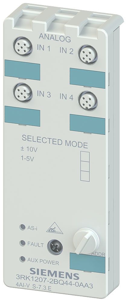 SIEMENS - SIE3RK12072BQ440AA3 Modulo compatto AS-i, IP67, analogico, 4AI, 4 x ingressi (M12), +/-10 V per sensori a 2 fili