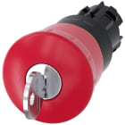 SIEMENS - SIE3SU10001HG200AA0 Pulsante a fungo di ARRESTO DI EMERGENZA, 22 mm, rotondo, in plastica, colore rosso, con serratura RONIS