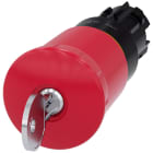SIEMENS - SIE3SU10001HS200AA0 Pulsante a fungo di arresto di emergenza, 22 mm, rotondo, in plastica, rosso, con serratura Siemens, C