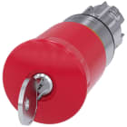SIEMENS - SIE3SU10501HS200AA0 Pulsante a fungo di arresto di emergenza, 22 mm, rotondo, in metallo, lucido, rosso, con serratura Siemens, C