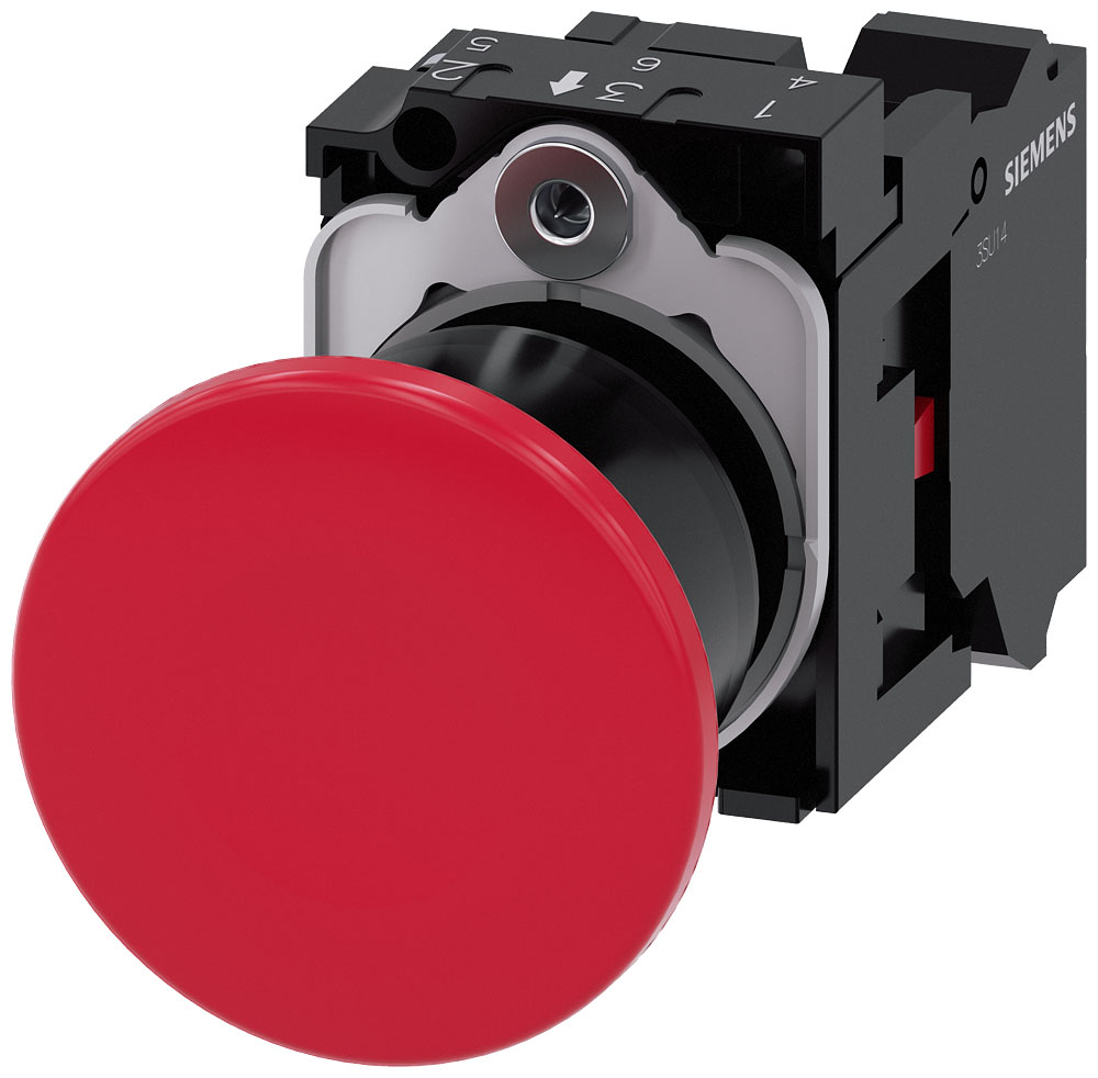 SIEMENS - SIE3SU11001BA203CA0 PULS.FUNGO ROSSO TRAZ MOLLA 40MM 1NC