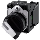 SIEMENS - SIE3SU11002BF601BA0 Selettore, illuminabile, 22 mm, rotondo, in plastica, colore nero, bianco, 1NO