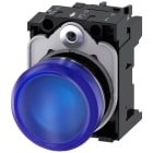 SIEMENS - SIE3SU11526AA501AA0 Indicatore luminoso, 22 mm, rotondo, in metallo lucido, colore blu, gemma, liscia, AC/DC 24 V