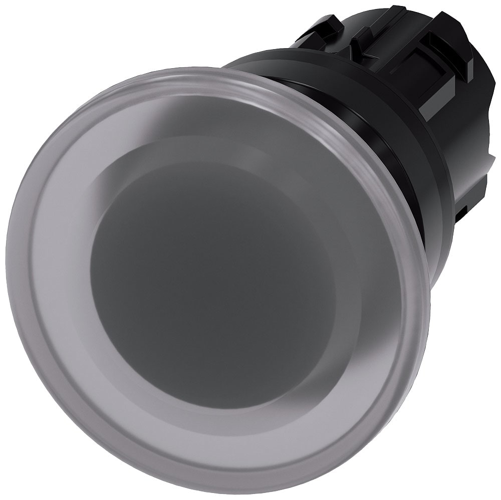 SIEMENS - SIE3SU10011BD700AA0 Pulsante a fungo, illuminato, 22 mm, rotondo, in plastica, trasparente, 40 mm