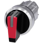 SIEMENS - SIE3SU10522BL200AA0 Selettore, illuminabile, 22 mm, rotondo, in metallo lucido, colore rosso
