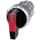 SIEMENS - SIE3SU10522CL200AA0 Selettore, illuminabile, 22 mm, rotondo, in metallo lucido, colore rosso