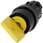 SIEMENS - SIE3SU10004JF110AA0 Selettore a chiave O.M.R., 22 mm, rotondo, in plastica, colore giallo, estrazione chiave O+I
