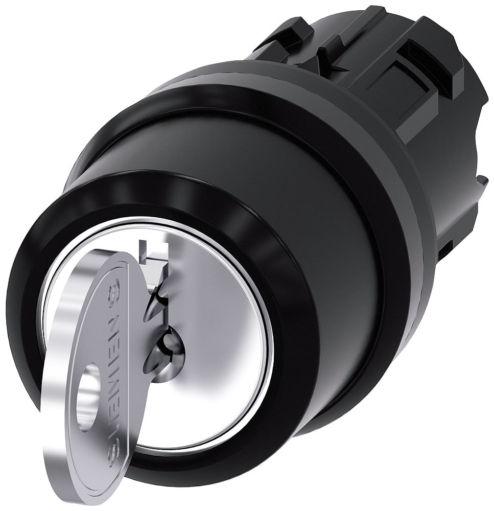 SIEMENS - SIE3SU10004CL010AA0 Selettore a chiave RONIS, 22 mm, rotondo, in plastica, estrazione chiave O