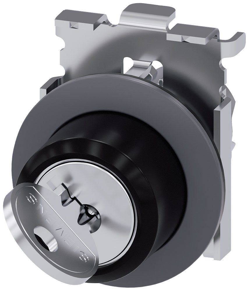 SIEMENS - SIE3SU10604LC010AA0 Selettore a chiave RONIS, 30 mm, rotondo, in metallo opaco, estrazione chiave O