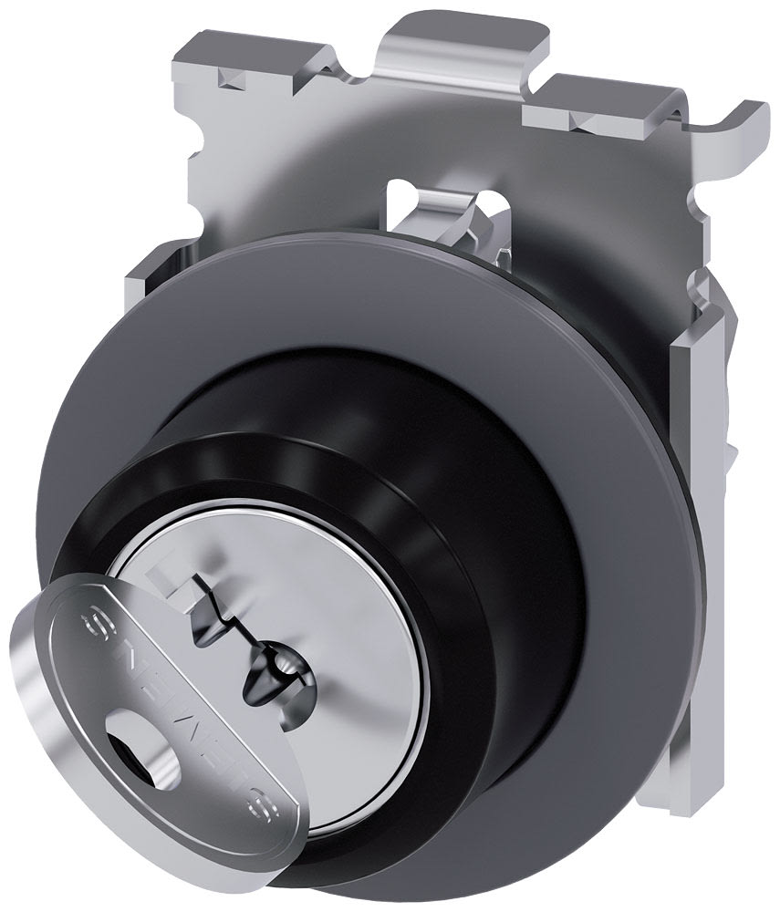 SIEMENS - SIE3SU10604LF110AA0 Selettore a chiave RONIS, rotondo, in metallo opaco, estrazione chiave O+I, SB31, 421, 455