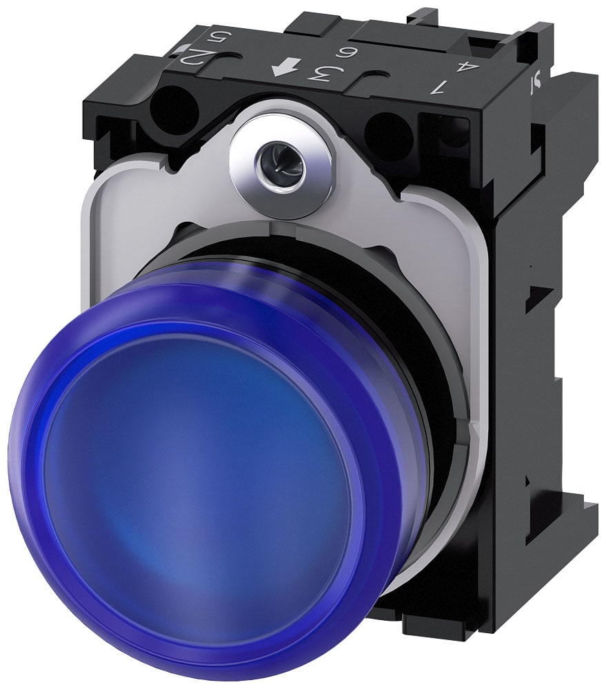 SIEMENS - SIE3SU11026AA501AA0 IND.LUM.BLU LENTE LISCIA LED 24V UC