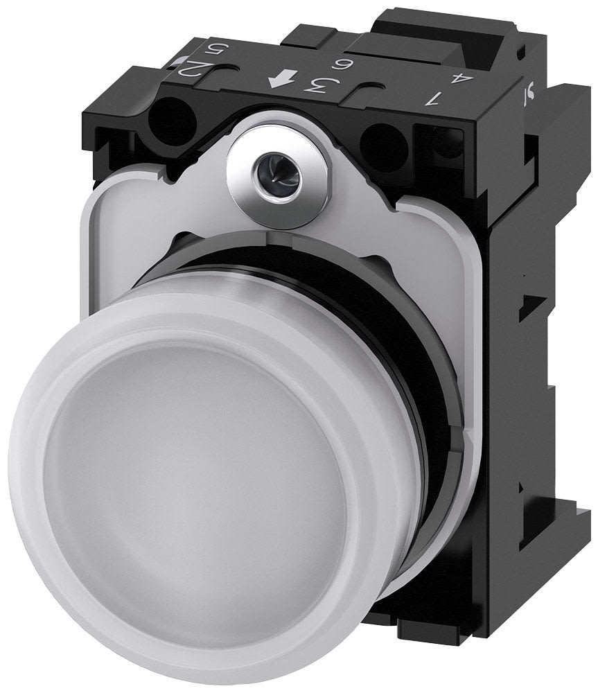 SIEMENS - SIE3SU11026AA603AA0 IND.LUM.BIANCO LENTE LISC.MOLL.LED 24V D