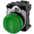 SIEMENS - SIE3SU11026AA403AA0 Indicatore luminoso, 22 mm, rotondo, in plastica, colore verde, gemma, liscia, AC/DC 24 V