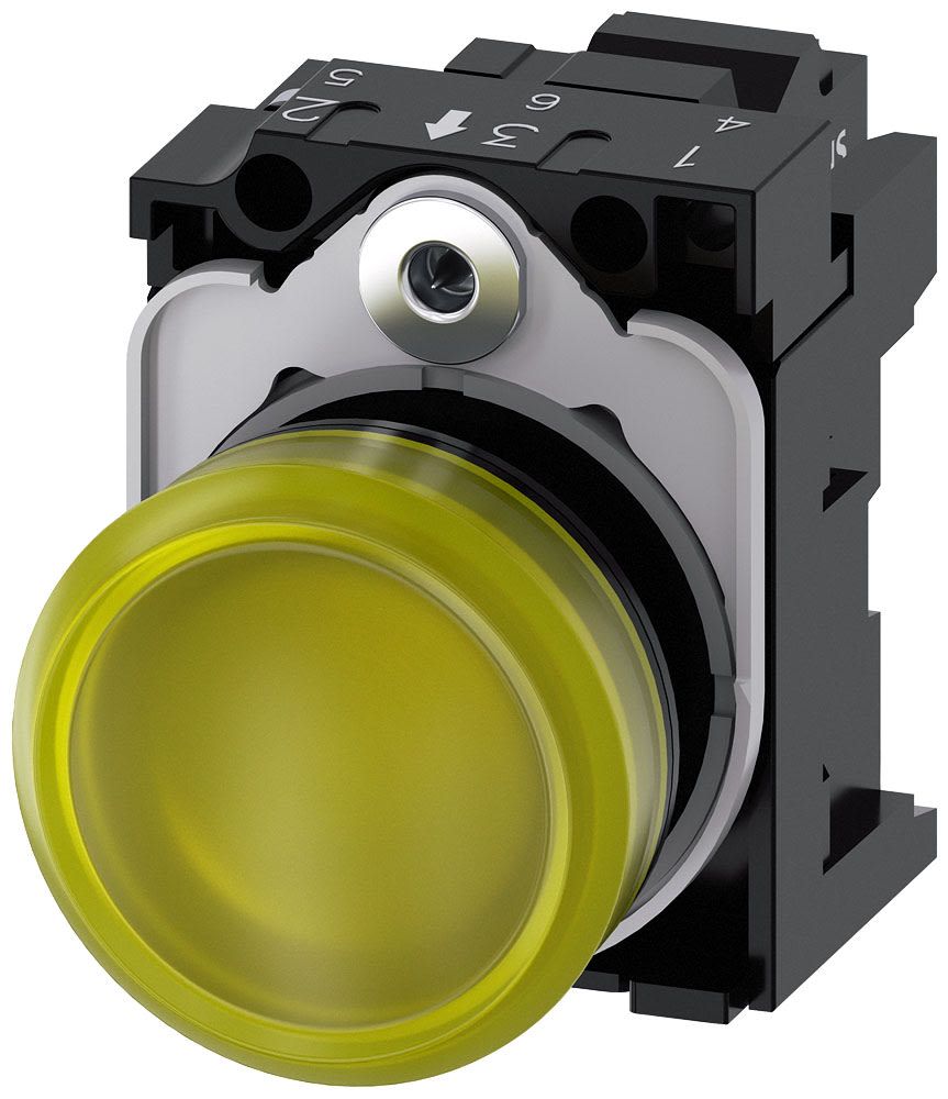 SIEMENS - SIE3SU11026AA303AA0 IND.LUM.GIALLO LENTE LISC.MOLL.LED 24V D