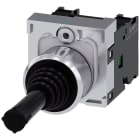 SIEMENS - SIE3SU11507AC881NA0 Manipolatore joystick, 22 mm, rotondo, in metallo lucido, colore nero, 1NO, 1NO
