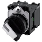 SIEMENS - SIE3SU11002BF601MA0 Selettore, illuminabile, 22 mm, rotondo, in plastica, colore nero, bianco, 1NO+1NC
