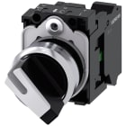 SIEMENS - SIE3SU11502BF603BA0 Selettore, illuminabile, 22 mm, rotondo, in metallo lucido, bianco, 1NO