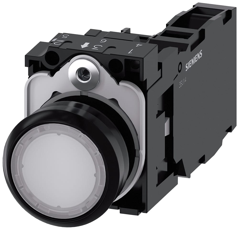 SIEMENS - SIE3SU11020AB601FA0 PULS.LUM.MOMENT.PLAST.BIA 1NO+1NC 24V VI