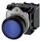 SIEMENS - SIE3SU11030AB501BA0 Pulsante, illuminato, 22 mm, rotondo, in plastica, colore blu, 1NO, AC 110 V
