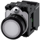 SIEMENS - SIE3SU11020AB603BA0 Pulsante, illuminato, 22 mm, rotondo, in plastica, colore bianco, 1NO, AC/DC 24 V