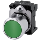 SIEMENS - SIE3SU12500EB400AA0 Pulsante, 22 mm, rotondo, in metallo lucido, colore verde, bottone