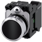 SIEMENS - SIE3SU11500AB103BA0 Pulsante, 22 mm, rotondo, in metallo lucido, colore nero, bottone, 1NO