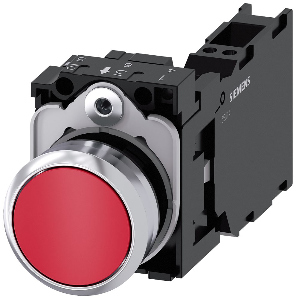 SIEMENS - SIE3SU11500AB203FA0 PULS. MOMENT.MET.ROSSO 1NO+1NC MOLLA