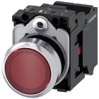 SIEMENS - SIE3SU11520AB203CA0 Pulsante, illuminato, 22 mm, rotondo, in metallo lucido, colore rosso, bottone, 1NC