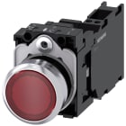 SIEMENS - SIE3SU11520AB203FA0 Pulsante, illuminato, 22 mm, rotondo, in metallo lucido, colore rosso, bottone, 1NO+1NC