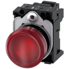 SIEMENS - SIE3SU11526AA203AA0 Indicatore luminoso, 22 mm, rotondo, in metallo lucido, colore rosso, gemma, liscia, AC/DC 24 V